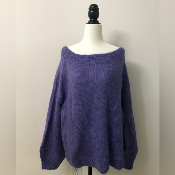 ZARA purple off shoulder sweater top - Picture 1 of 6
